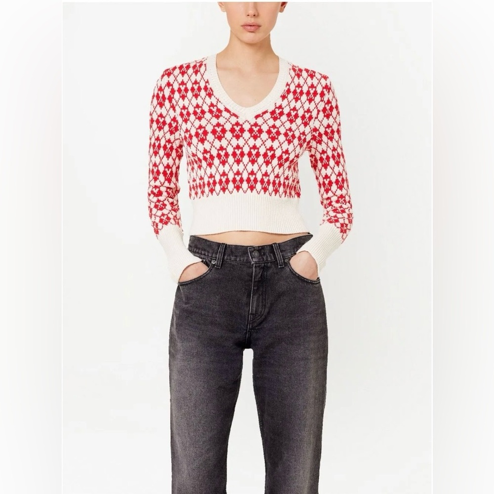 NWT Ami Paris Ami de Coeur argyle jumper